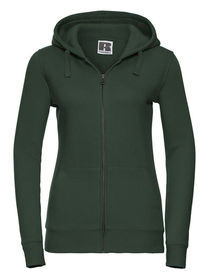 Ladies' Authentic Zipped Hood Russell Bottle Green