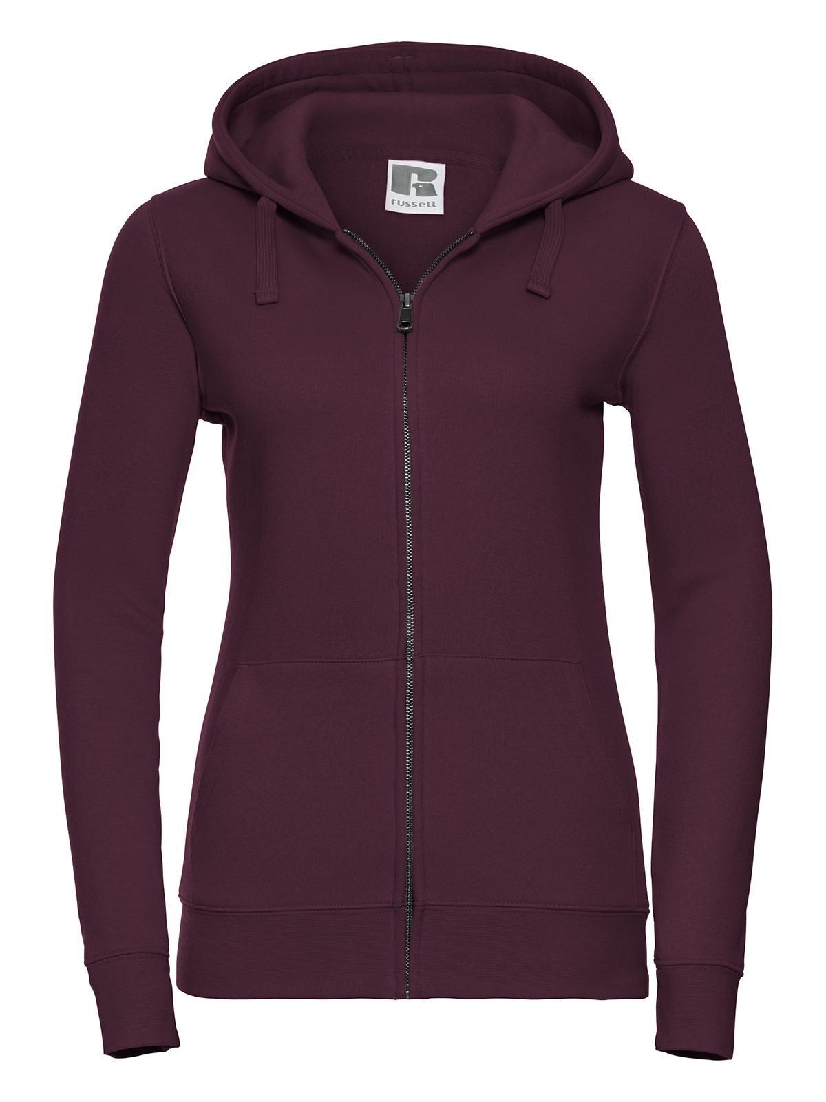 Ladies' Authentic Zipped Hood Russell Burgundy