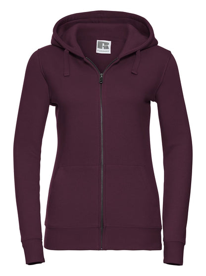 Ladies' Authentic Zipped Hood Russell Burgundy
