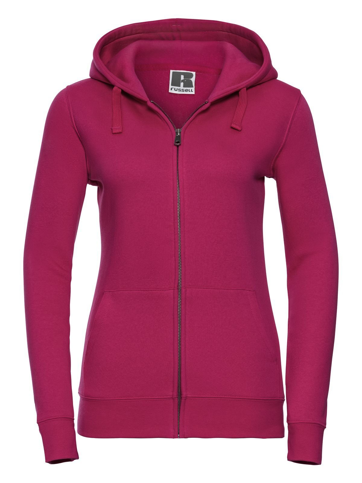 Ladies' Authentic Zipped Hood Russell Fuchsia