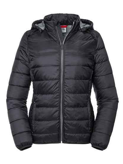 Ladies' Hooded Nano Jacket Russell Black