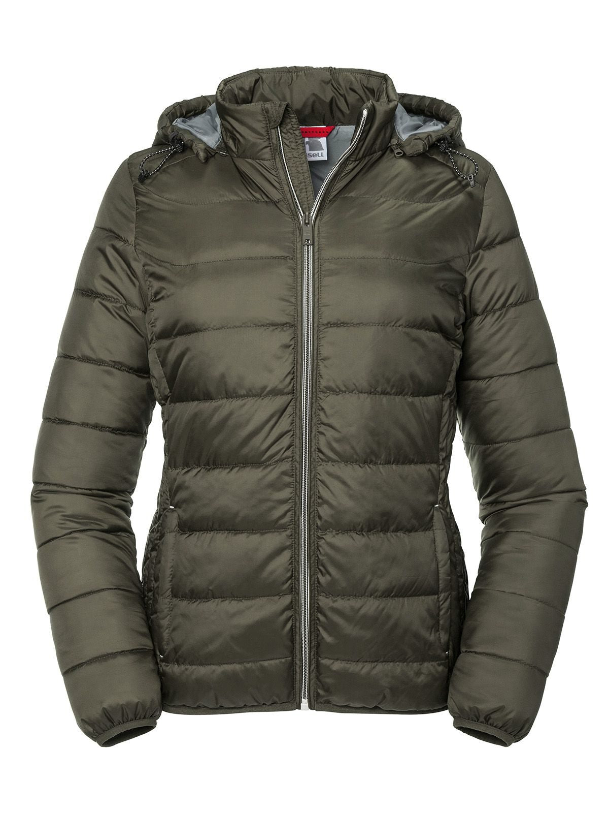 Ladies' Hooded Nano Jacket Russell Dark Olive