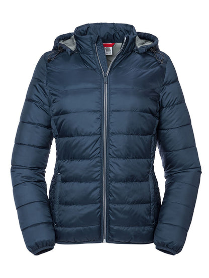 Ladies' Hooded Nano Jacket Russell French Navy