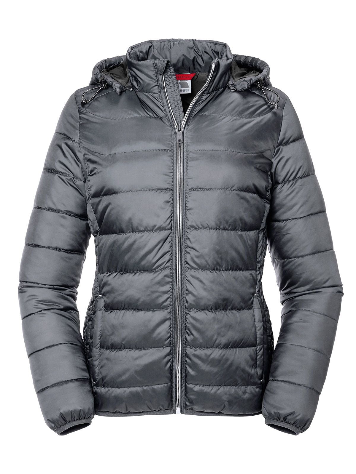 Ladies' Hooded Nano Jacket Russell Iron Grey