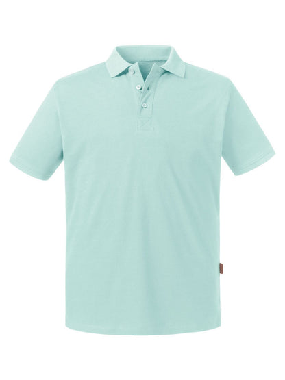 Men's Pure Organic Polo Russell Aqua