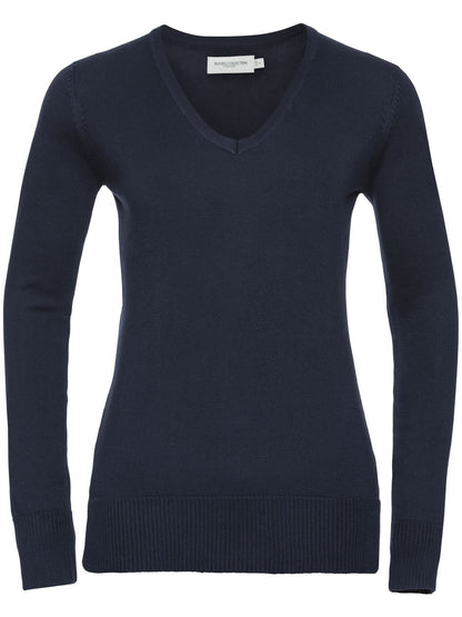 Maglione donna scollo a V Russell French Navy