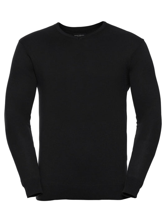 Men's V-Neck Knitted Pullover Russell Black