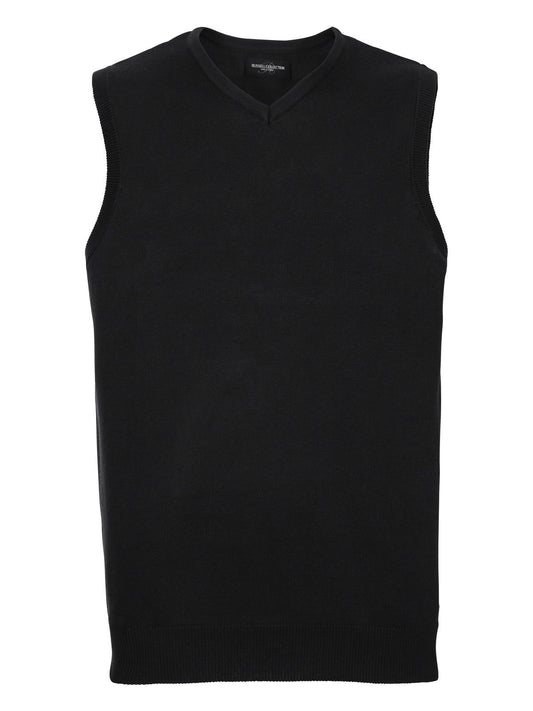 Adults' V-Neck Sleeveless Knitted Pullover Russell Black