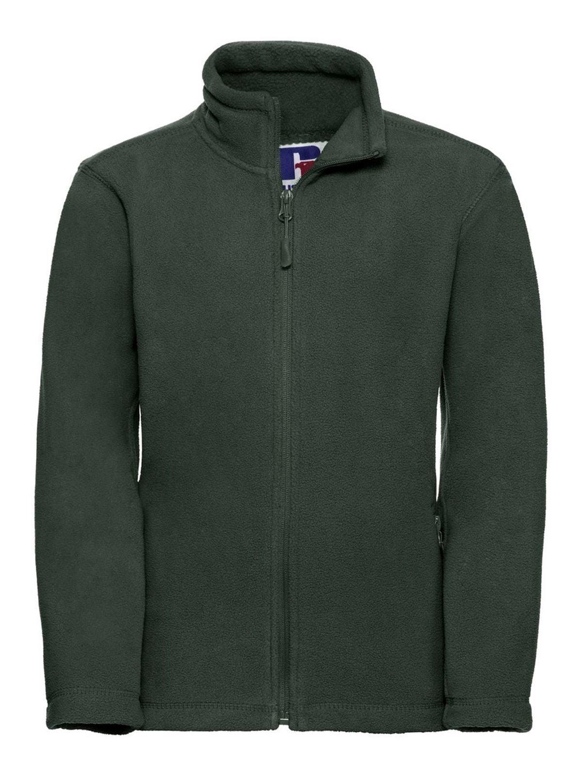 Children's Full Zip Outdoor Fleece Russell Bottle Green