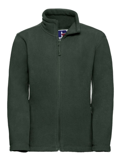 Children's Full Zip Outdoor Fleece Russell Bottle Green