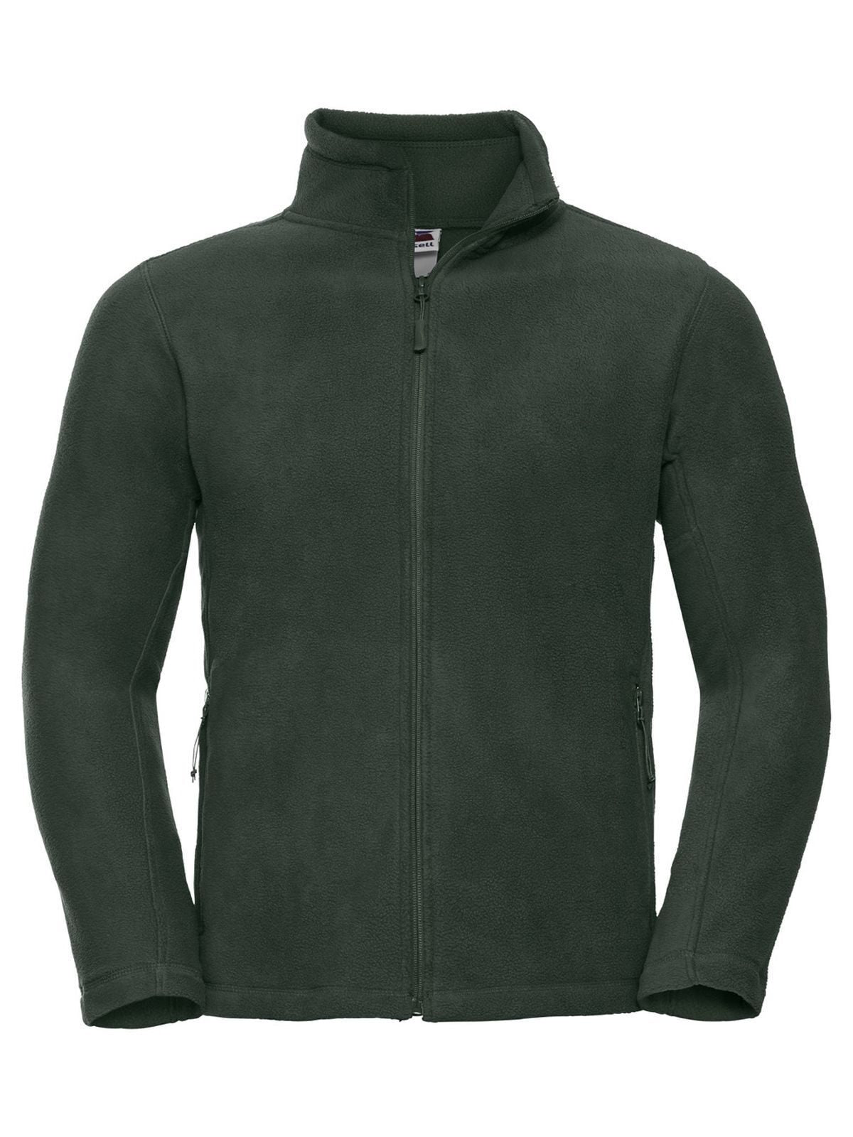Men's Full Zip Outdoor Fleece Russell Bottle Green