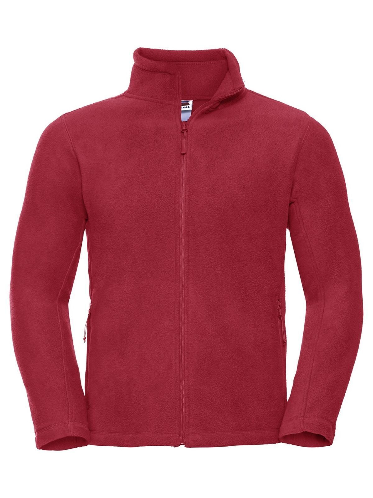 Men's Full Zip Outdoor Fleece Russell Classic Red