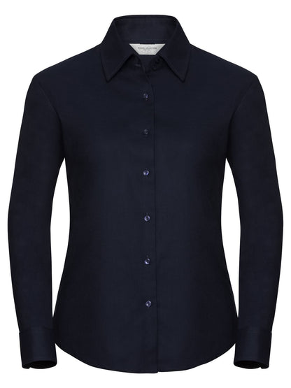 Ladies' Long Sleeve Easy Care Oxford Shirt Russell Bright Navy