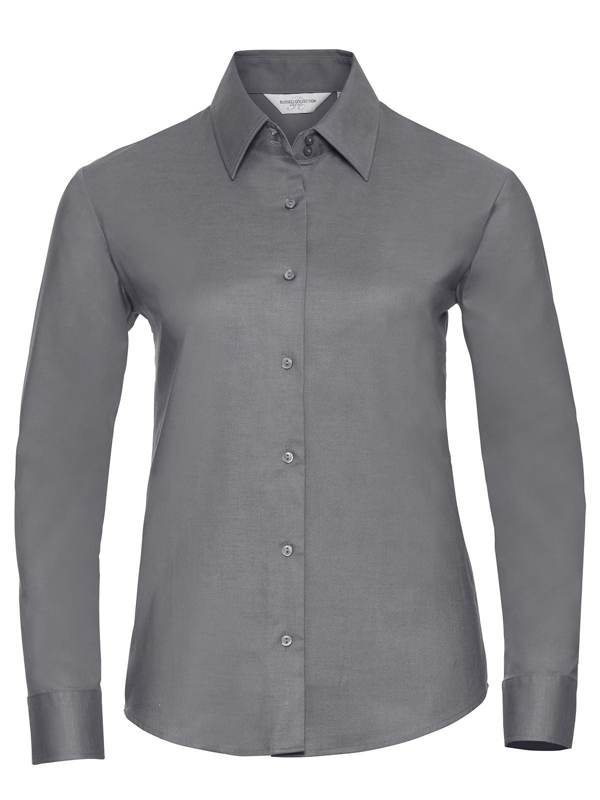 Ladies' Long Sleeve Easy Care Oxford Shirt Russell Silver