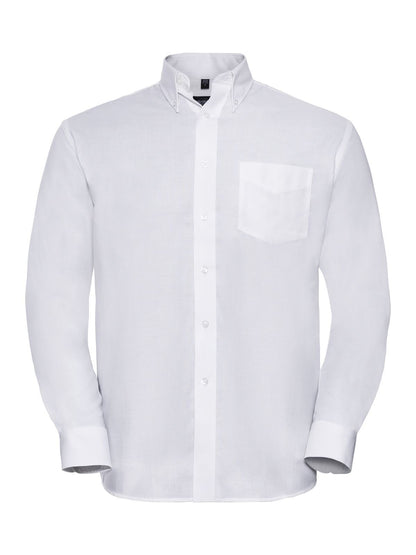 Men's Long Sleeve Easy Care Oxford Shirt Russell White