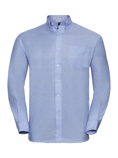 Men's Long Sleeve Easy Care Oxford Shirt Russell Oxford Blue