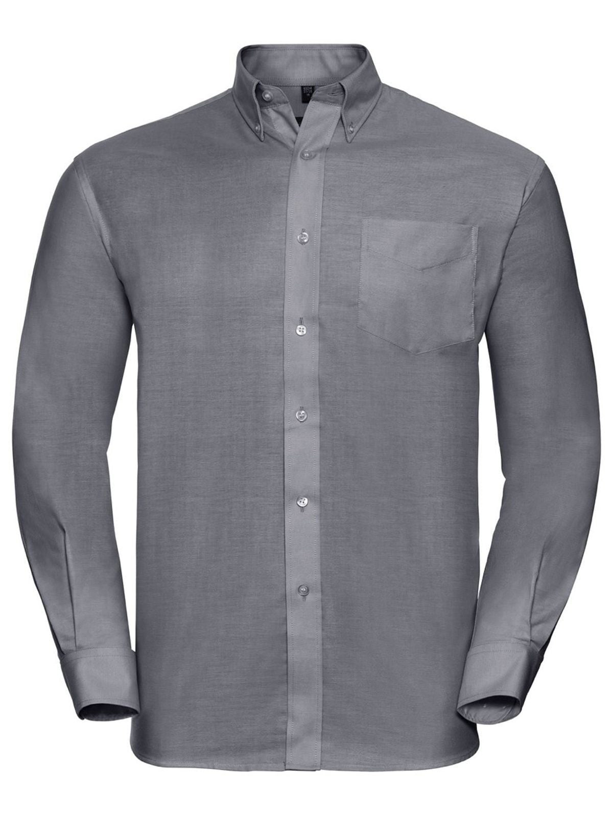 Men's Long Sleeve Easy Care Oxford Shirt Russell Silver