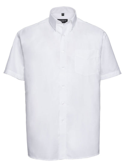 Men's Short Sleeve Easy Care Oxford Shirt Russell White