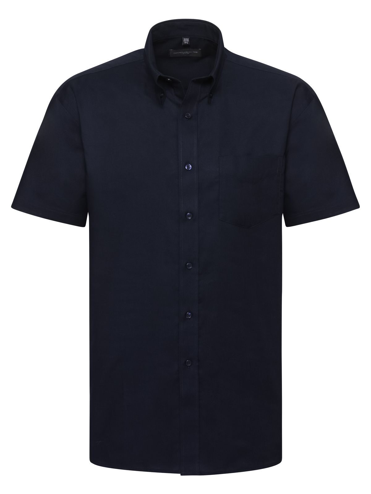 Men's Short Sleeve Easy Care Oxford Shirt Russell Bright Navy