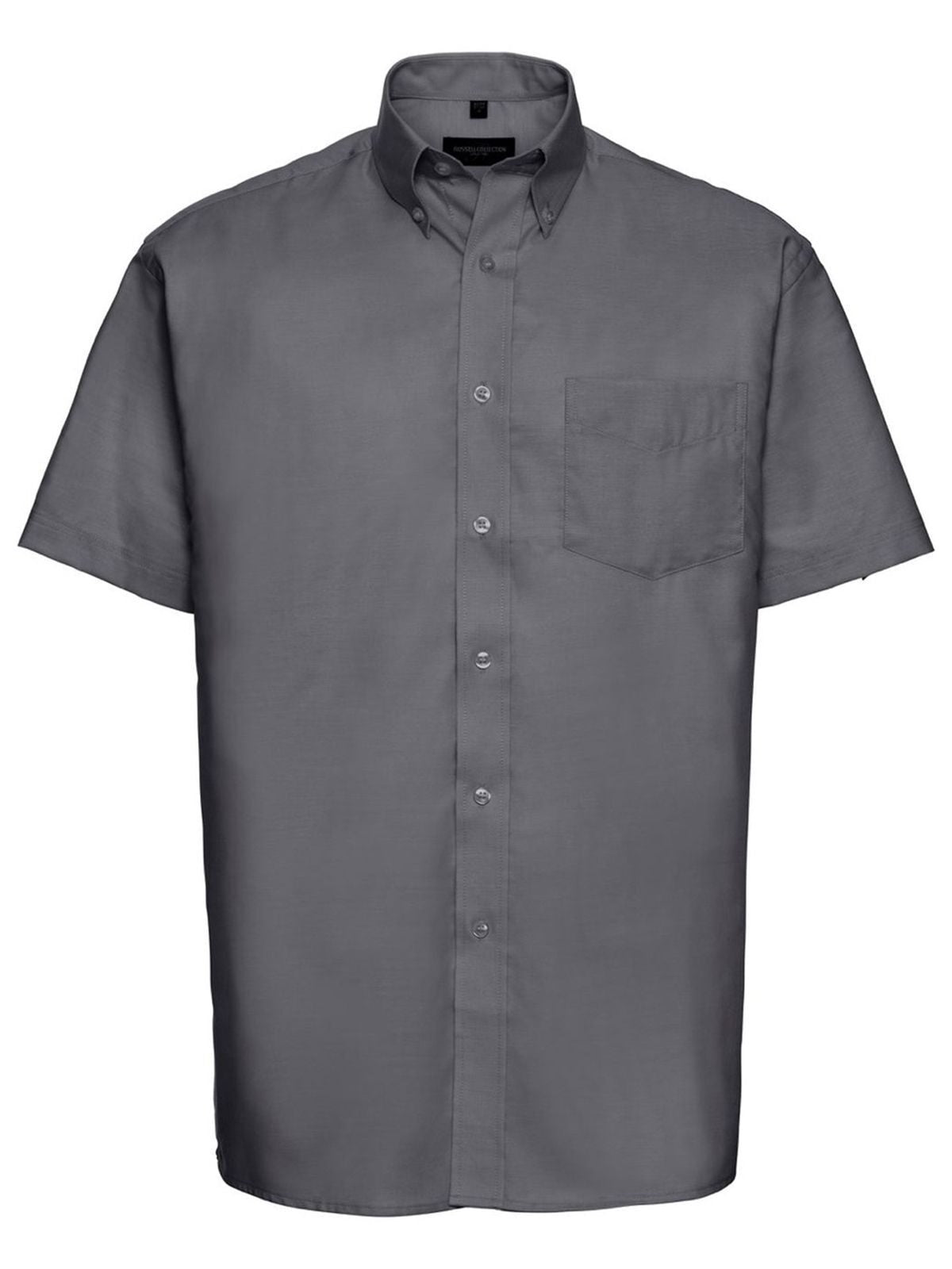Men's Short Sleeve Easy Care Oxford Shirt Russell Silver