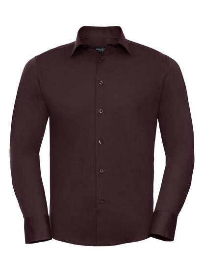 Men's Long Sleeve Easy Care Fitted Shirt Russell Port