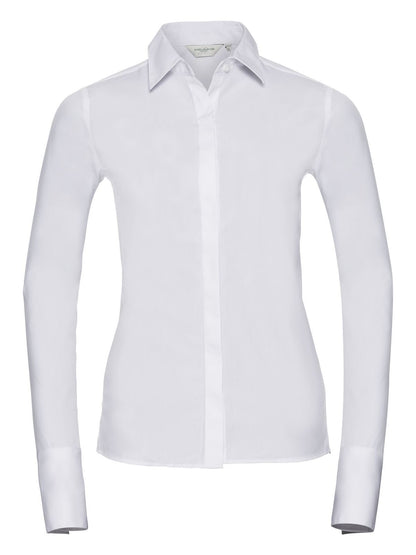 Ladies' Long Sleeve Ultimate Stretch Russell White