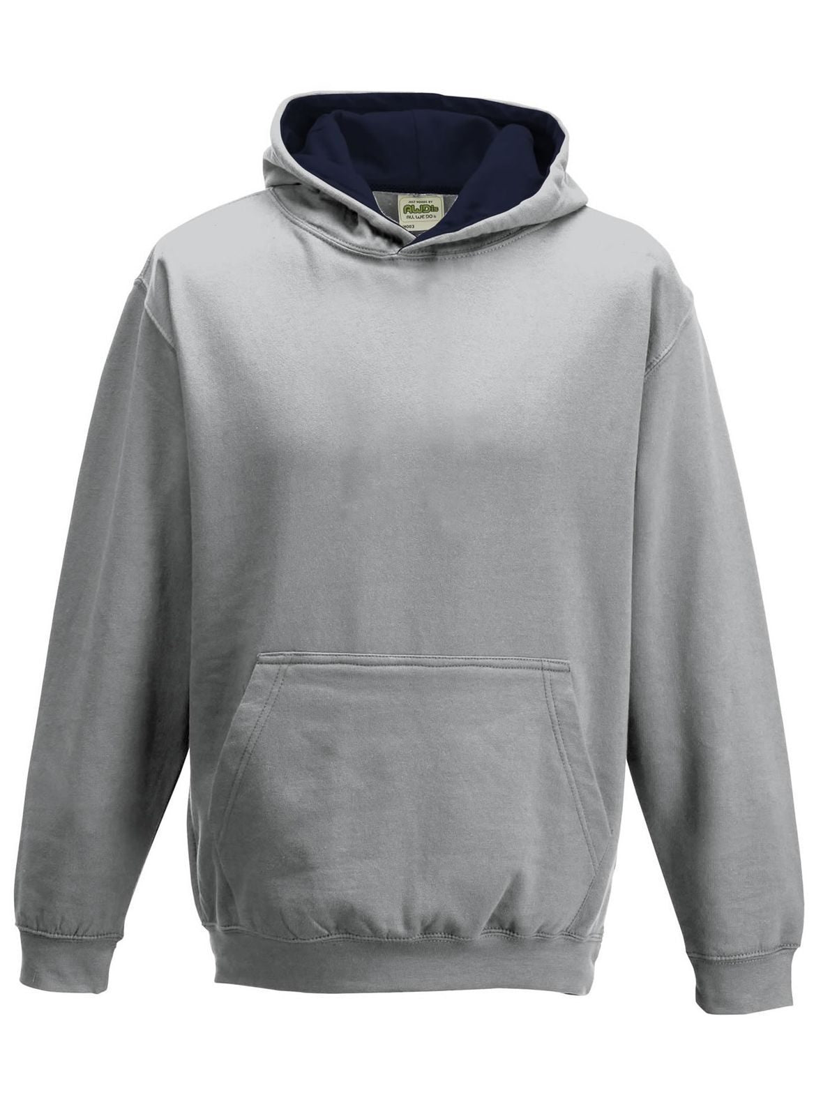 Kids Varsity Hoodie Just Hoods by AWDis Heather Grey/French Navy