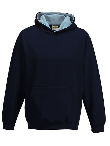 Kids Varsity Hoodie Just Hoods by AWDis New French Navy/Sky