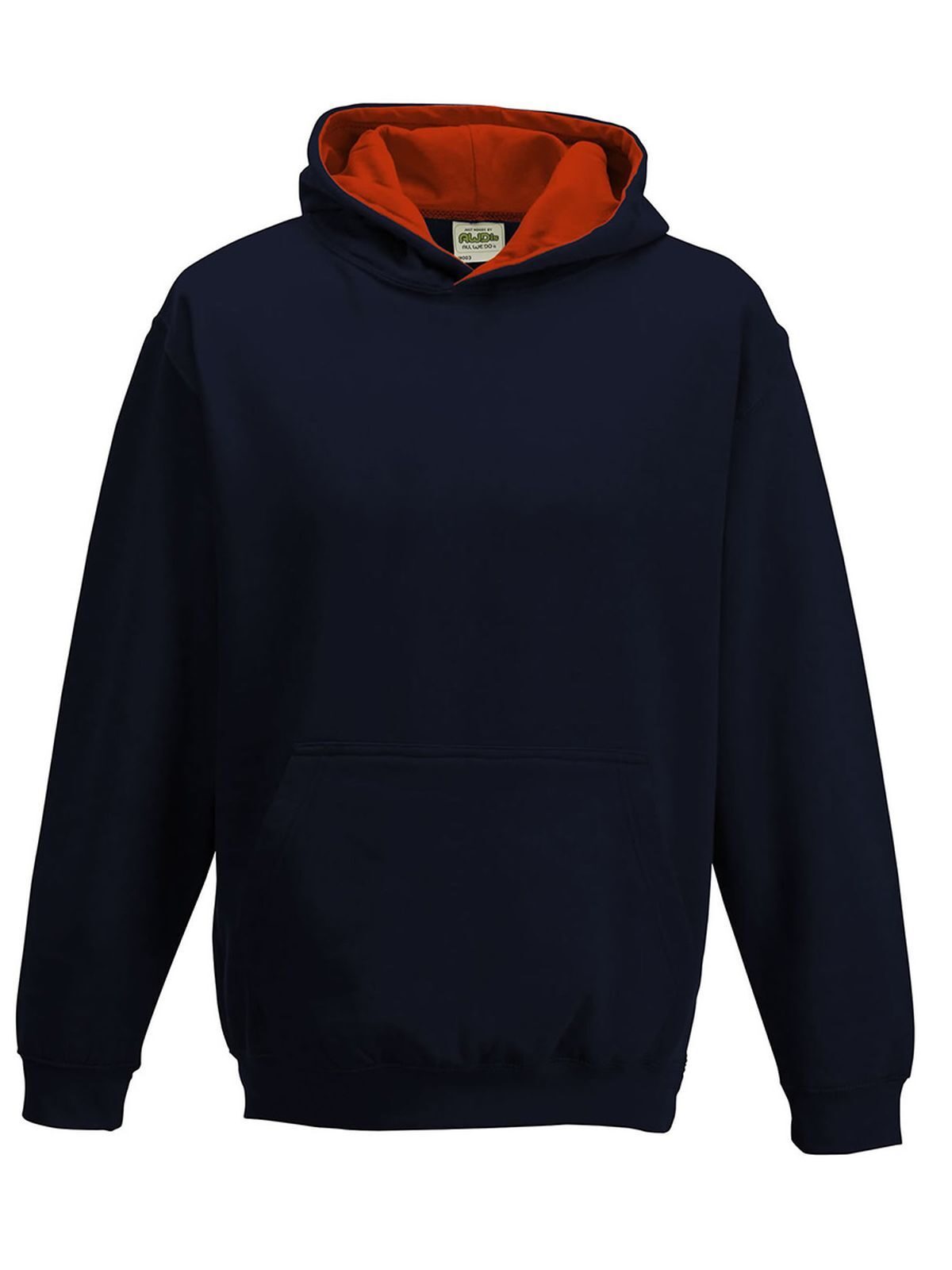 Kids Varsity Hoodie Just Hoods by AWDis New French Navy/Fire Red