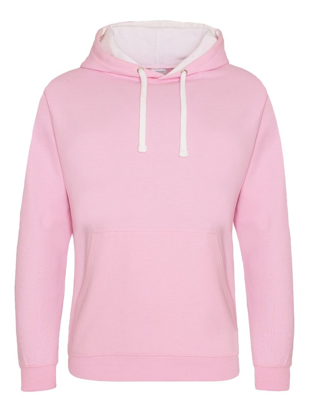 Varsity Hoodie Just Hoods by AWDis Baby Pink/Arctic White