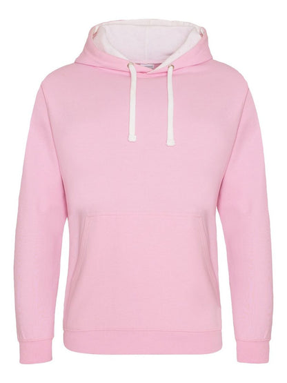 Varsity Hoodie Just Hoods by AWDis Baby Pink/Arctic White