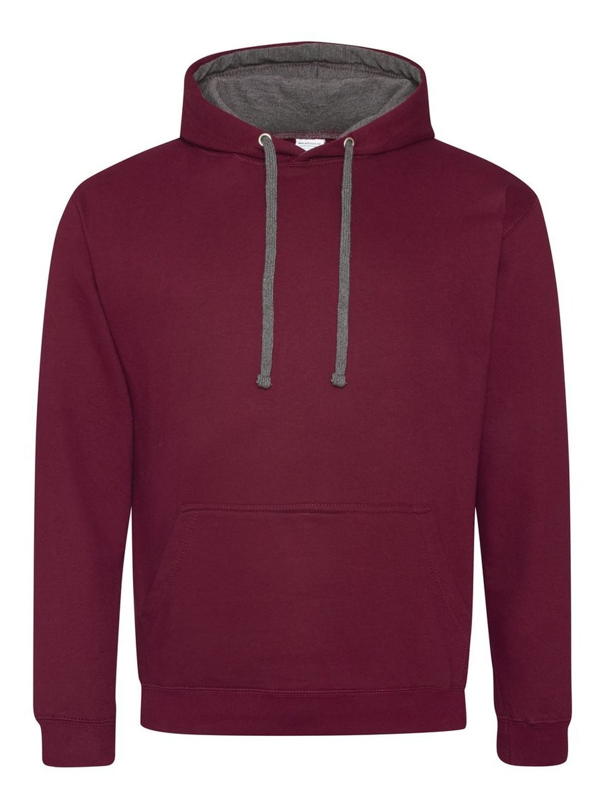 Varsity Hoodie Just Hoods by AWDis Burgundy/Charcoal