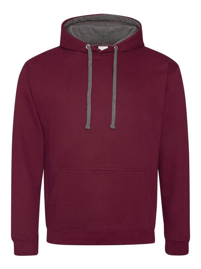 Varsity Hoodie Just Hoods by AWDis Burgundy/Charcoal