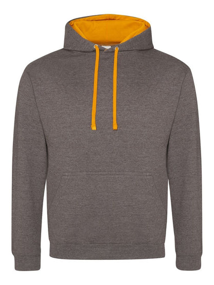 Varsity Hoodie Just Hoods by AWDis Charcoal/Orange Crush