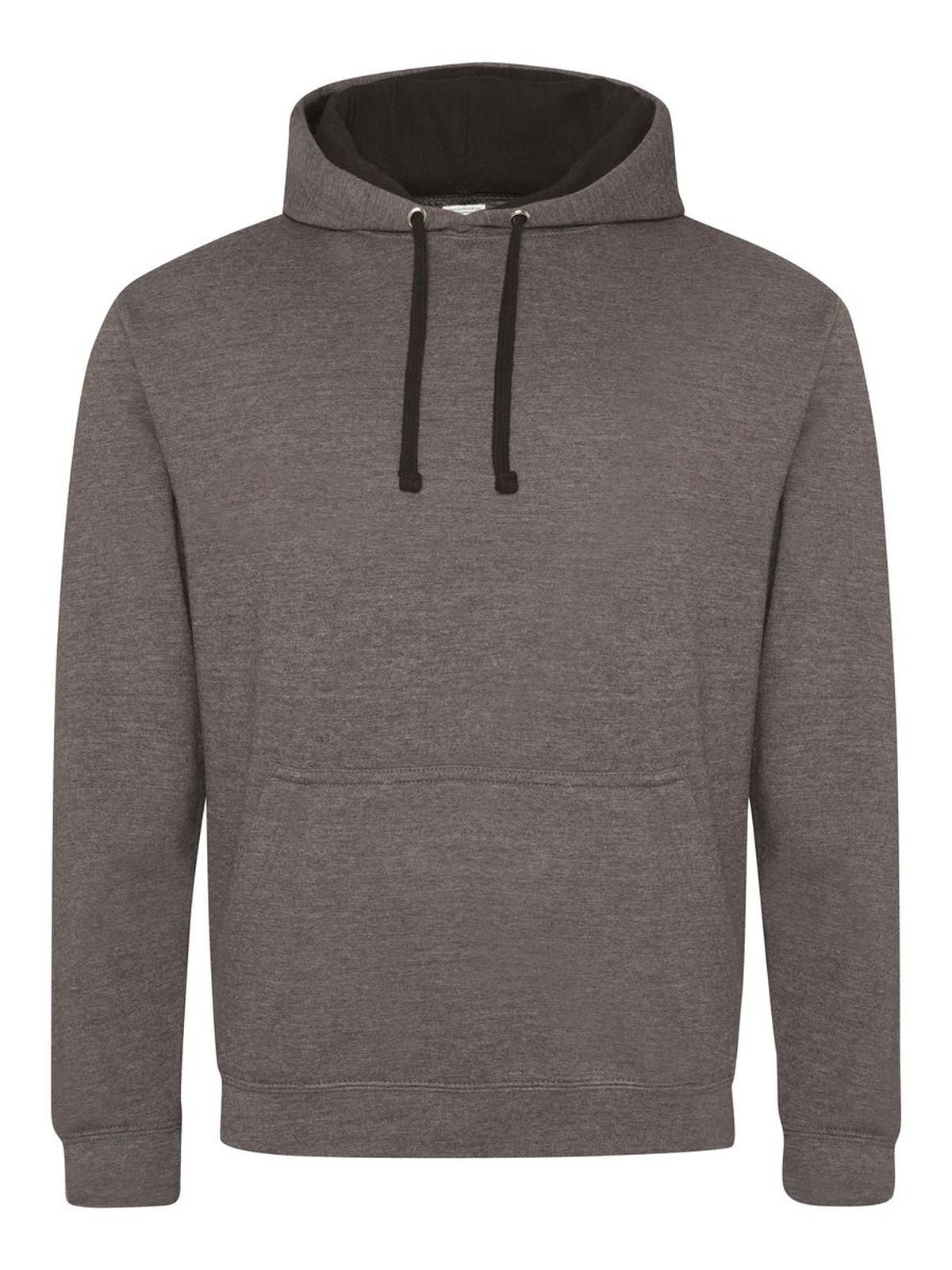 Varsity Hoodie Just Hoods by AWDis Charcoal/Jet Black