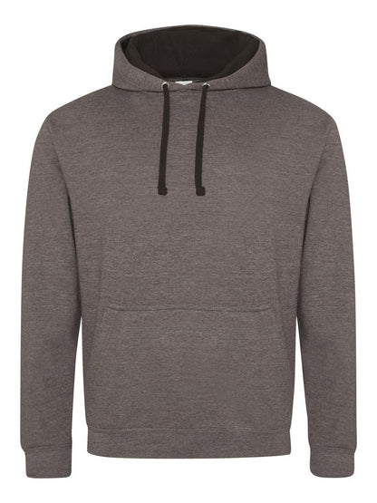 Varsity Hoodie Just Hoods by AWDis Charcoal/Jet Black