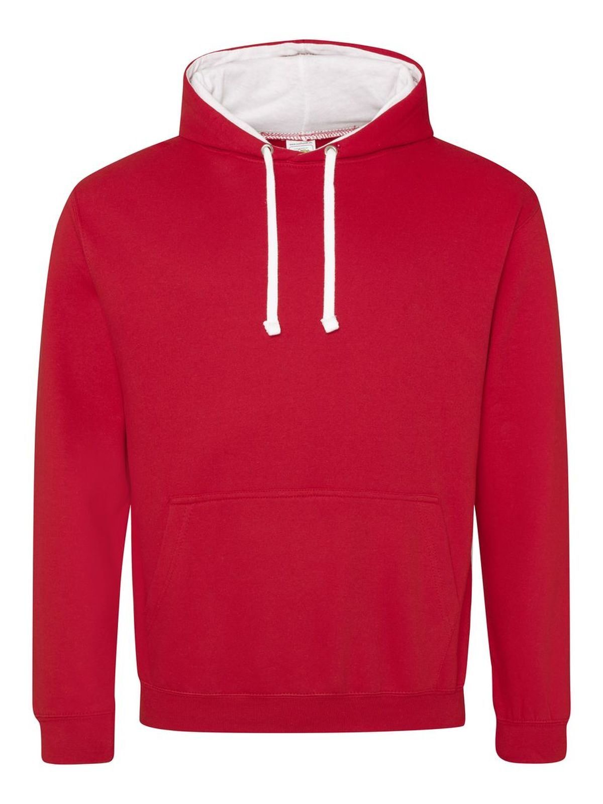 Varsity Hoodie Just Hoods by AWDis Fire Red/Arctic White