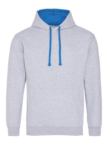 Varsity Hoodie Just Hoods by AWDis Heather Grey/Sapphire Blue