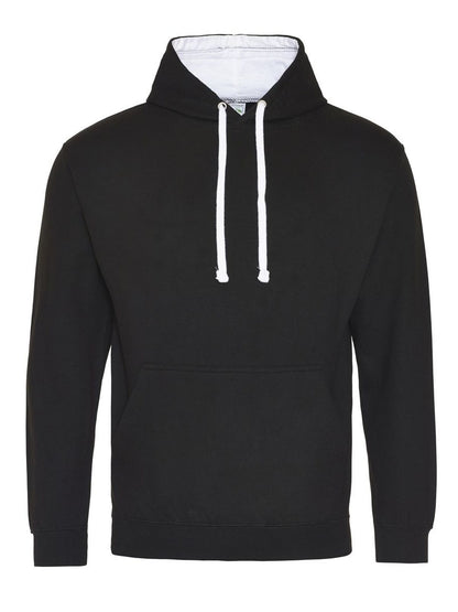 Varsity Hoodie Just Hoods by AWDis Jet Black/Arctic White