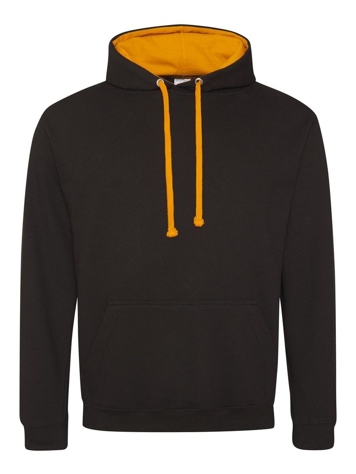 Varsity Hoodie Just Hoods by AWDis Jet Black/Orange Crush