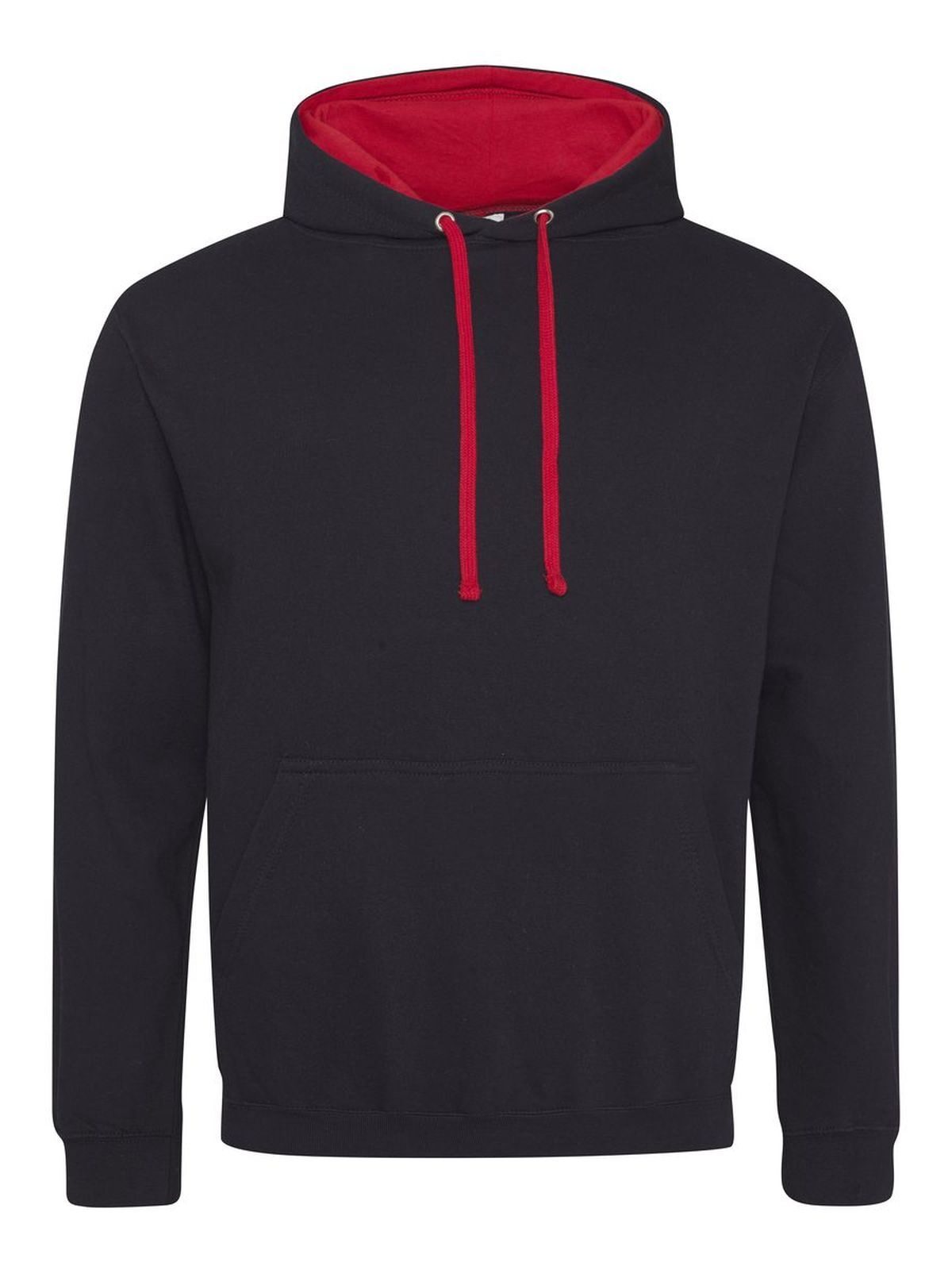 Varsity Hoodie Just Hoods by AWDis Jet Black/Fire Red