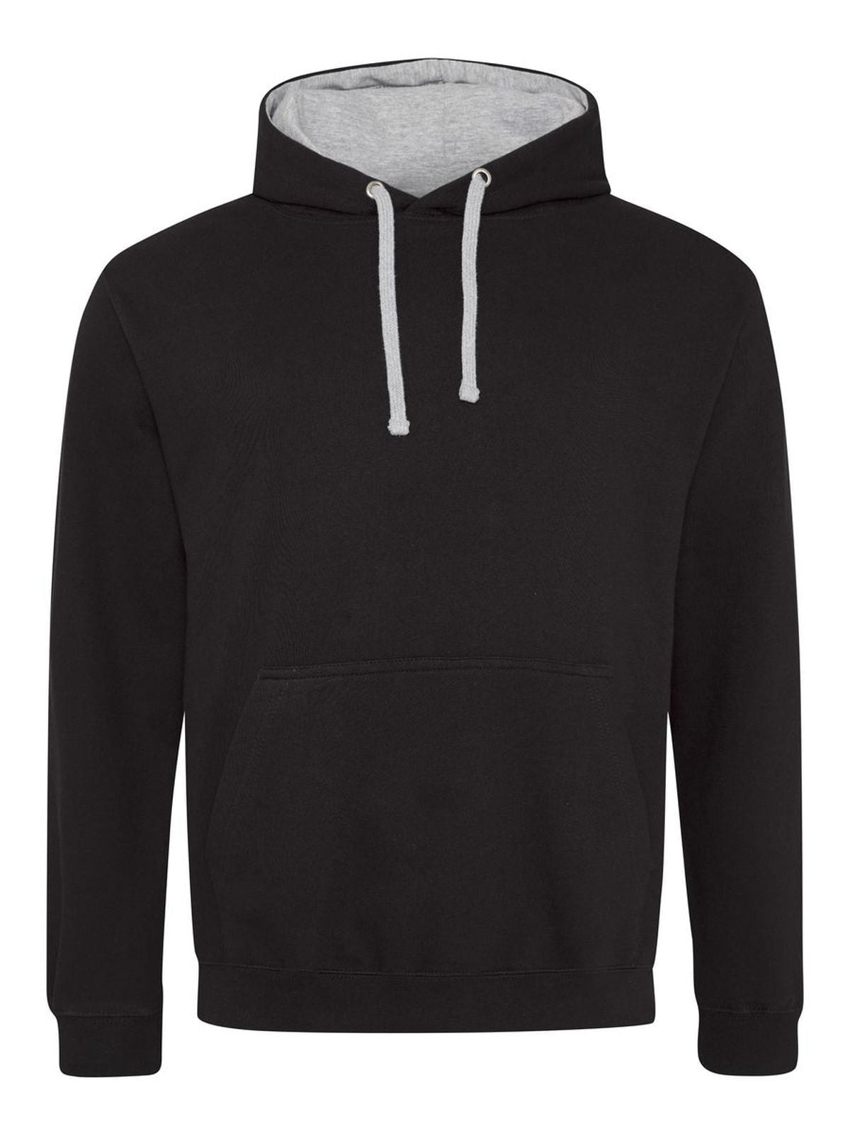 Varsity Hoodie Just Hoods by AWDis Jet Black/Heather Grey