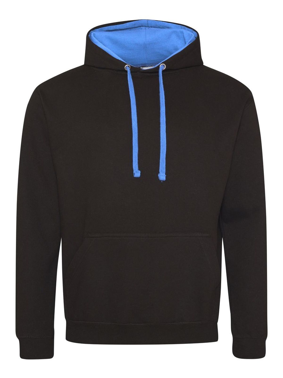 Varsity Hoodie Just Hoods by AWDis Jet Black/Sapphire Blue
