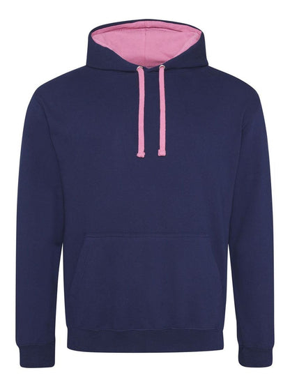 Varsity Hoodie Just Hoods by AWDis Oxford Navy/Candyfloss Pink