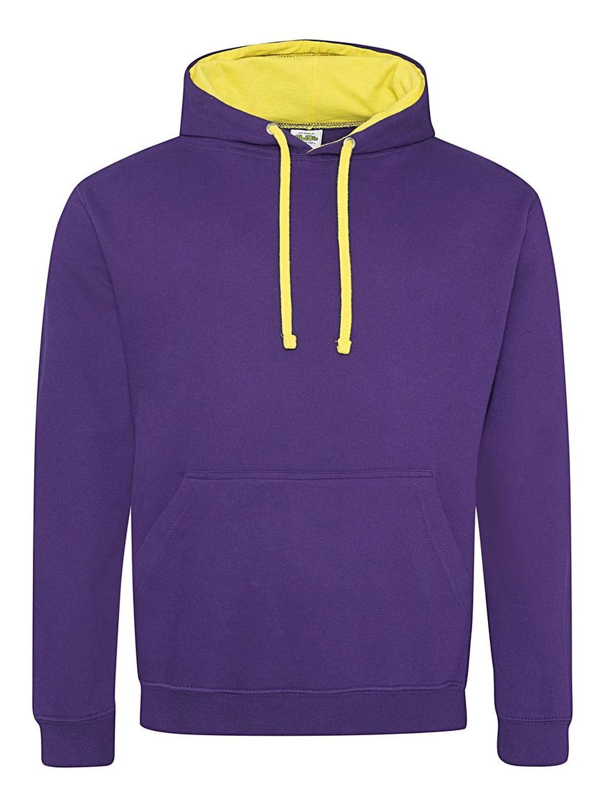 Varsity Hoodie Just Hoods by AWDis Purple/Sun Yellow