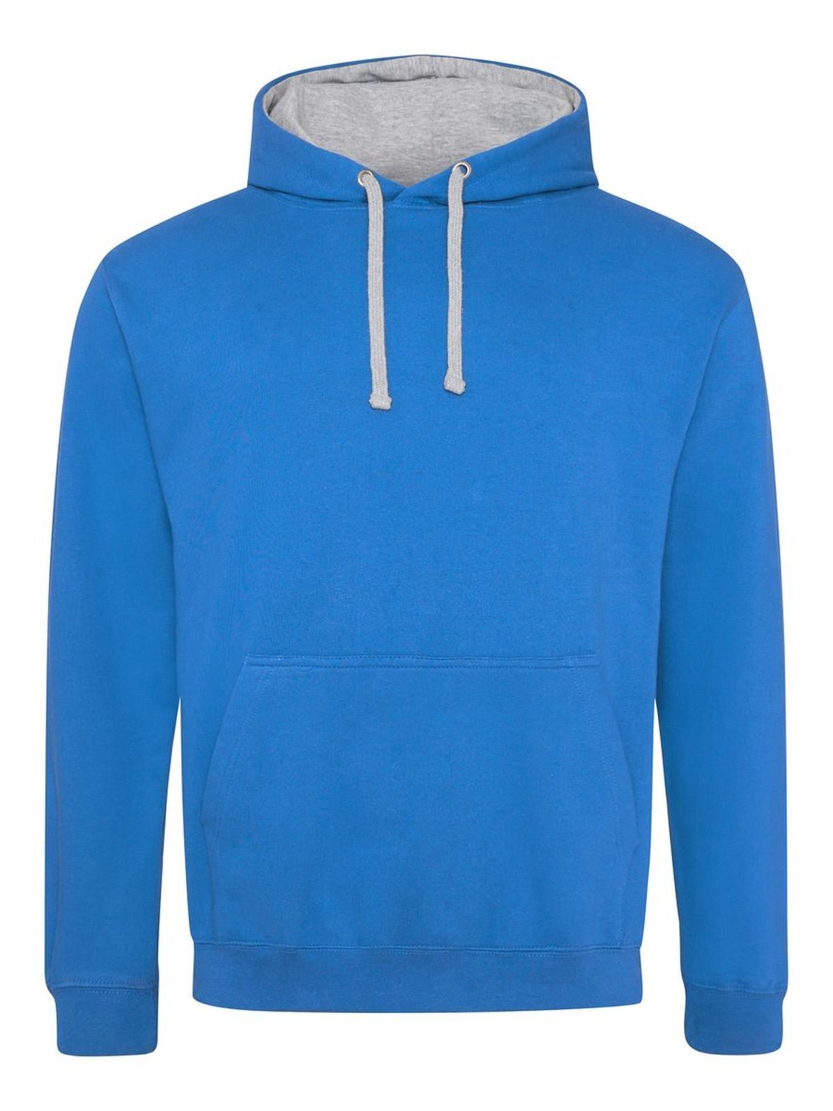 Varsity Hoodie Just Hoods by AWDis Sapphire Blue/Heather Grey