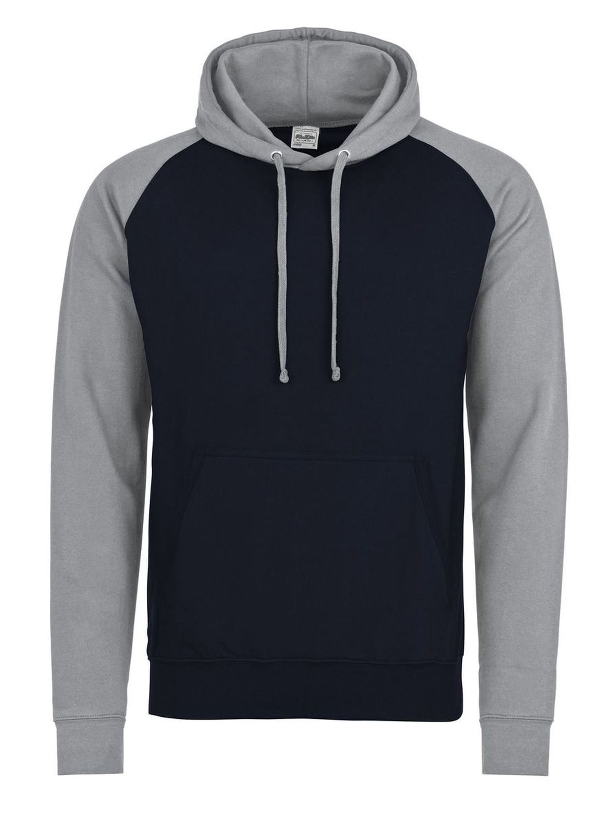 Baseball Hoodie Just Hoods by AWDis Oxford Navy/Heather Grey