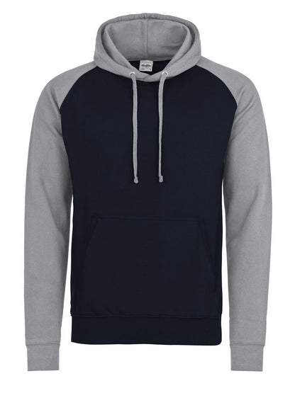 Baseball Hoodie Just Hoods by AWDis Oxford Navy/Heather Grey