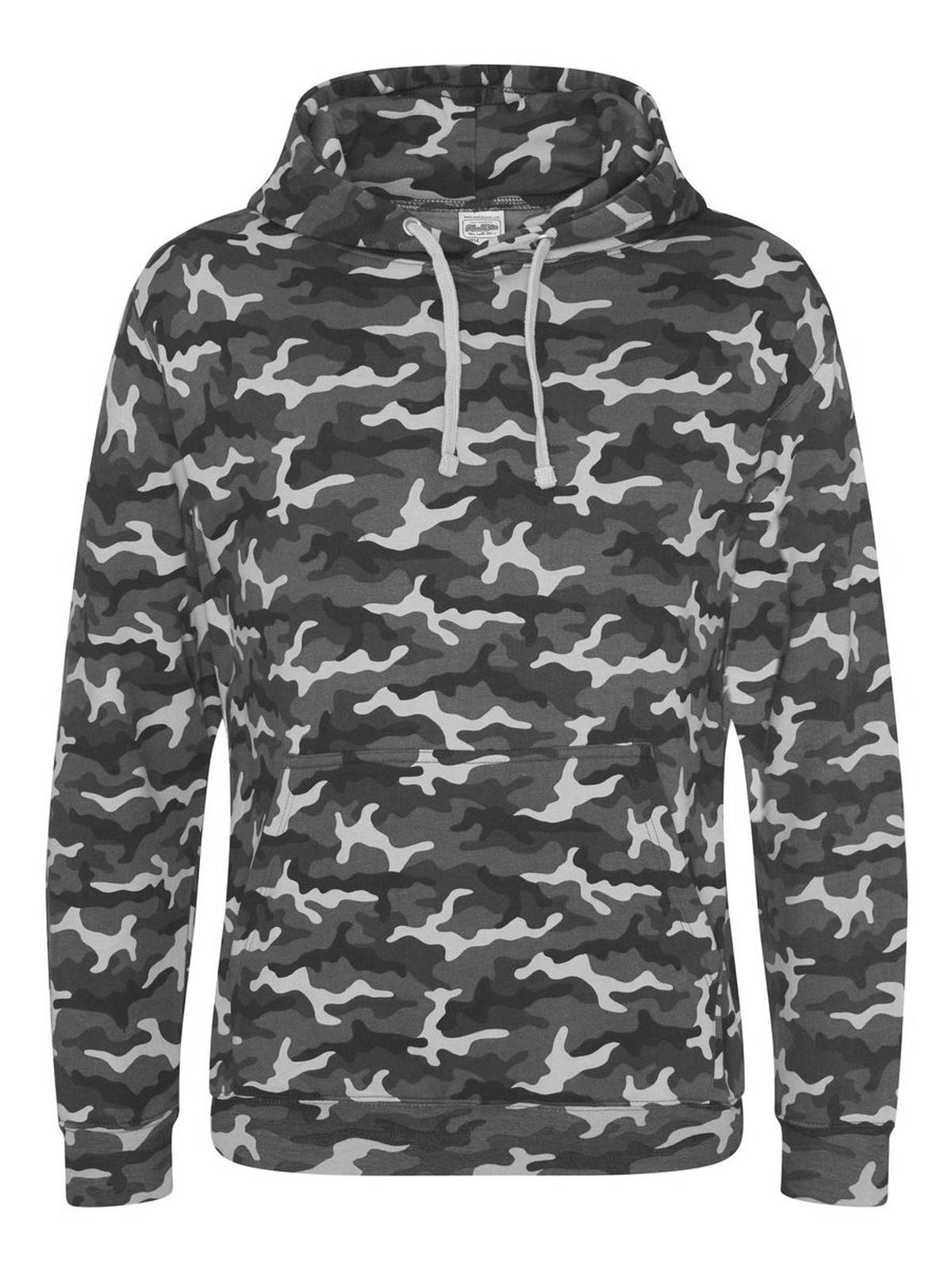 Kids Camo Hoodie Just Hoods by AWDis Black Camo