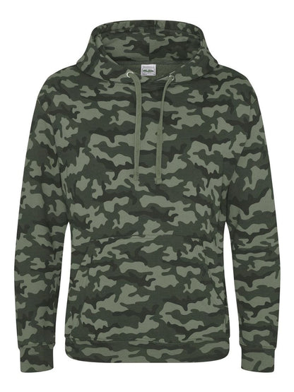 Kids Camo Hoodie Just Hoods by AWDis Green Camo